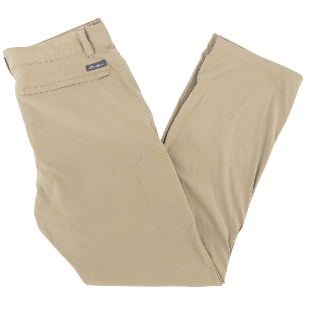 Eddie Bauer Men's 34x30 Horizon Travex Flexion Stretch Casual Pants Tan Travel
